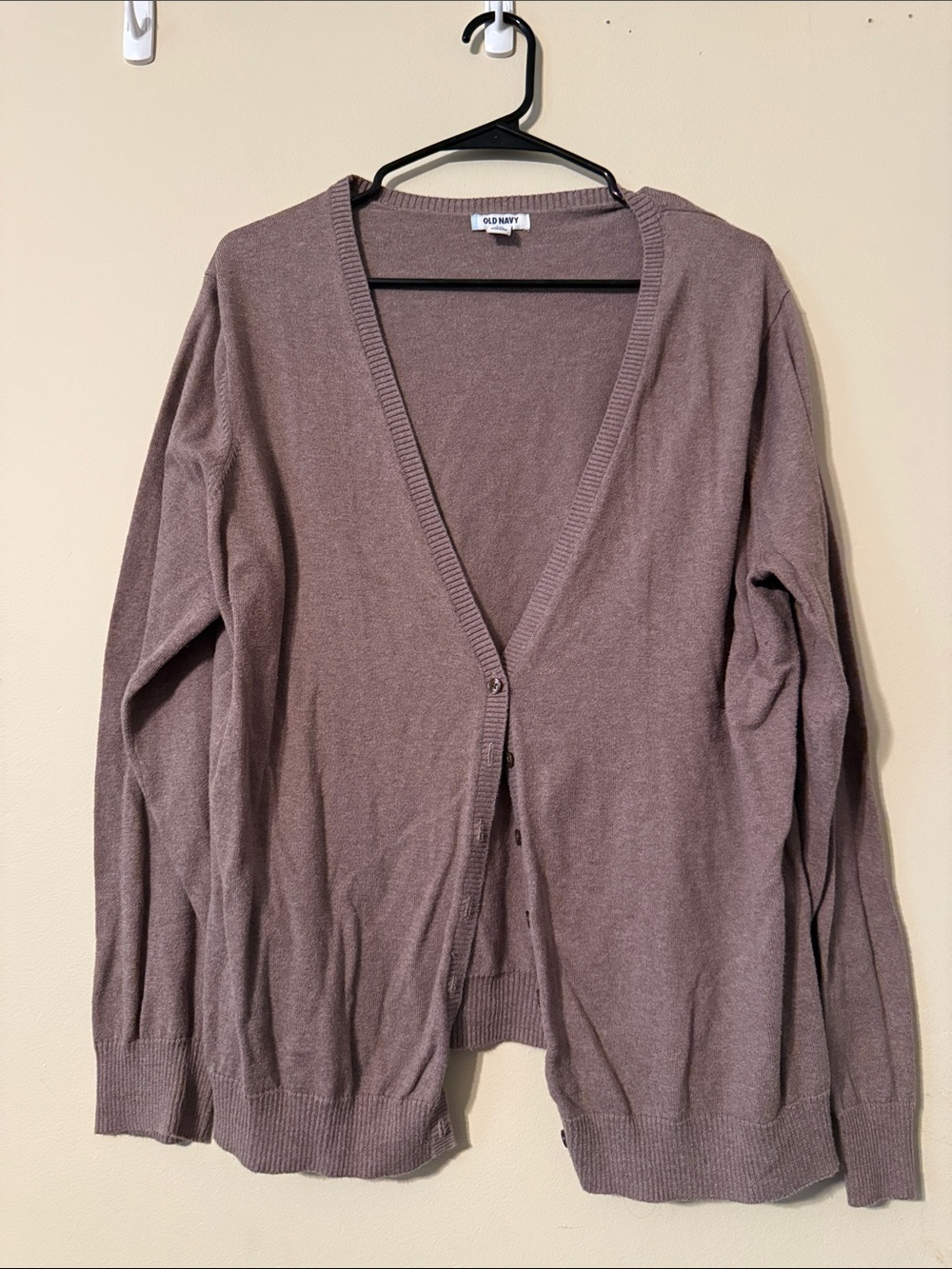 Old Navy Light Brown V-Neck Button Cardigan